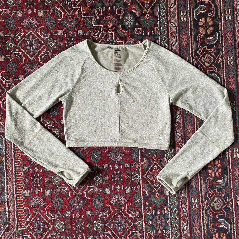Gymshark Fleur Gray Long Sleeve Crop Top